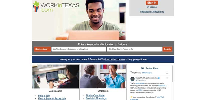 Work In Texas Sign Newsroom | Texas Workforce Commission Launches Upgraded WorkInTex