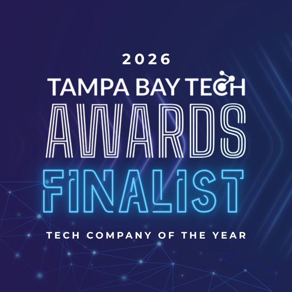 CEO Paul Toomey and Geographic Solutions Team Pictured at Tampa Bay Tech for the Tech Company of the Year Award