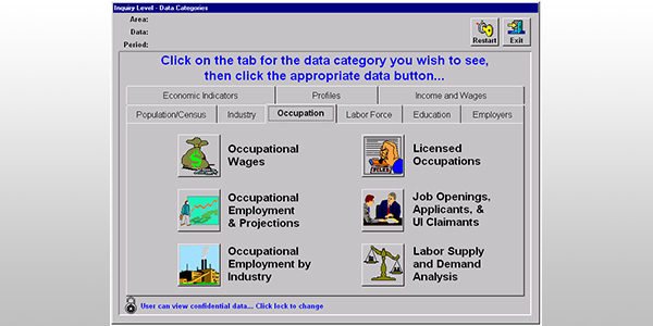 In this slide, we’re showing a screenshot of the first system to display labor market information specifically for job seekers, which we launched for the state of Georgia in 1996.