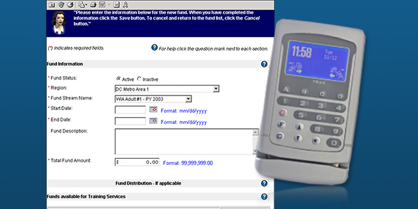 This slide shows the first scan card and individual fund tracking system launched in 2002.