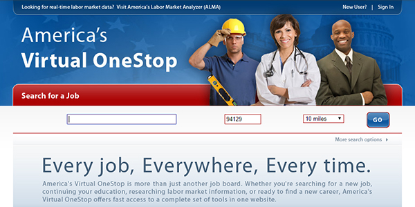 This slide shows a screen shot of America’s Virtual OneStop, which we launched in 2009 to provide nationwide job search functionality and labor market information access.