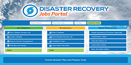 This slide shows the Employ Florida Disaster Recovery Portal. At the 2018 Tampa Bay Tech Awards, this portal won Project of the Year.